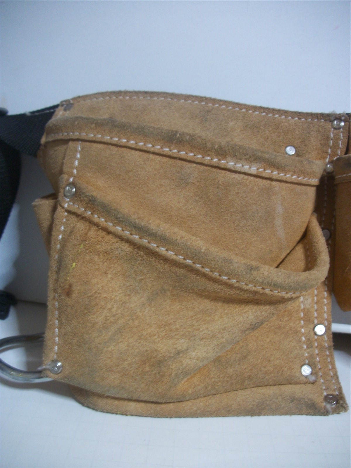 Husky 370×2 Leather Tool Work Belt Hammer Loop by CLC Quickk Release Buckle