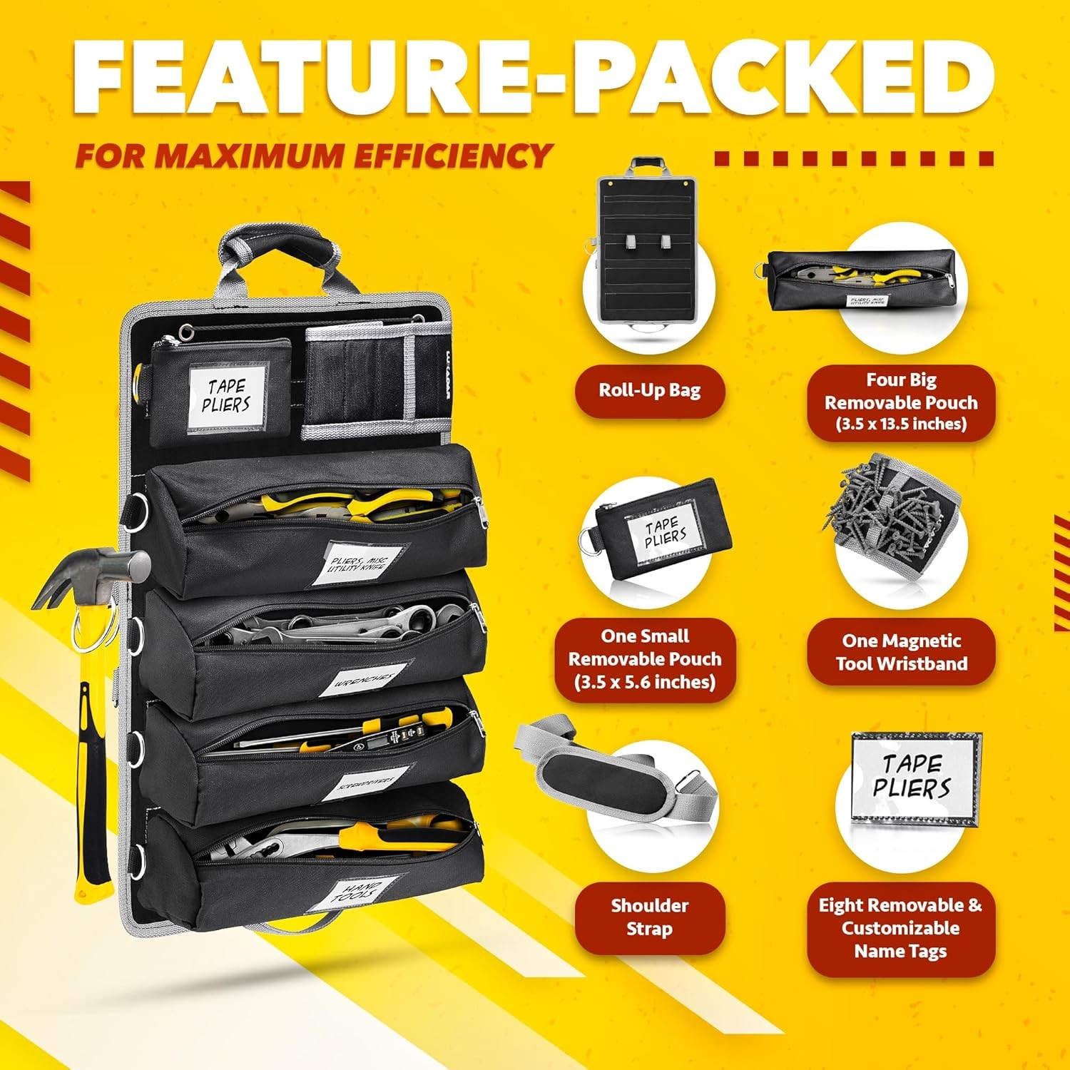 Updated Tool Roll up Tool Bag Organizer Advansed Features Tool Roll Bag Organize