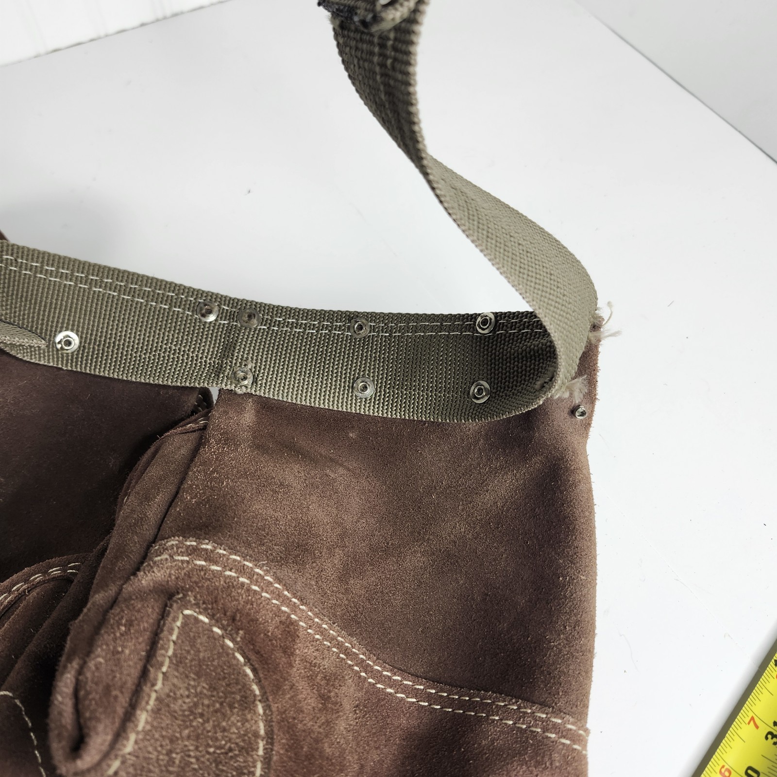 AWP CARPENTERS CONSTRUCTION ADJUSTABLE WAIST TOOL WORK BELT CANVAS/LEATHER