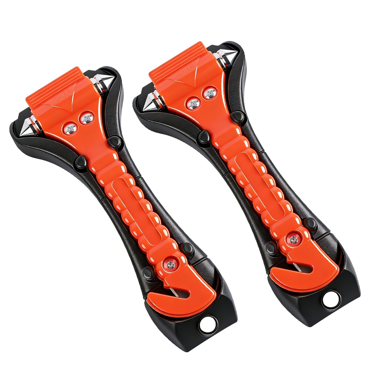 2-Pack Car Emergency Escape Tool Window Breaker Hammer Seat Belt Cutter Orange