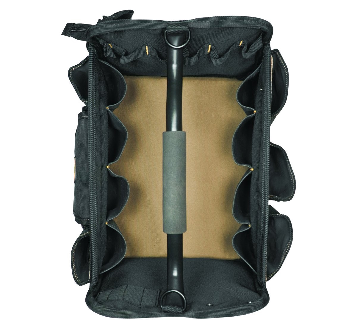 14 Inch Black Portable Softsided Tool Box With 21 Pockets And Shoulder Strap