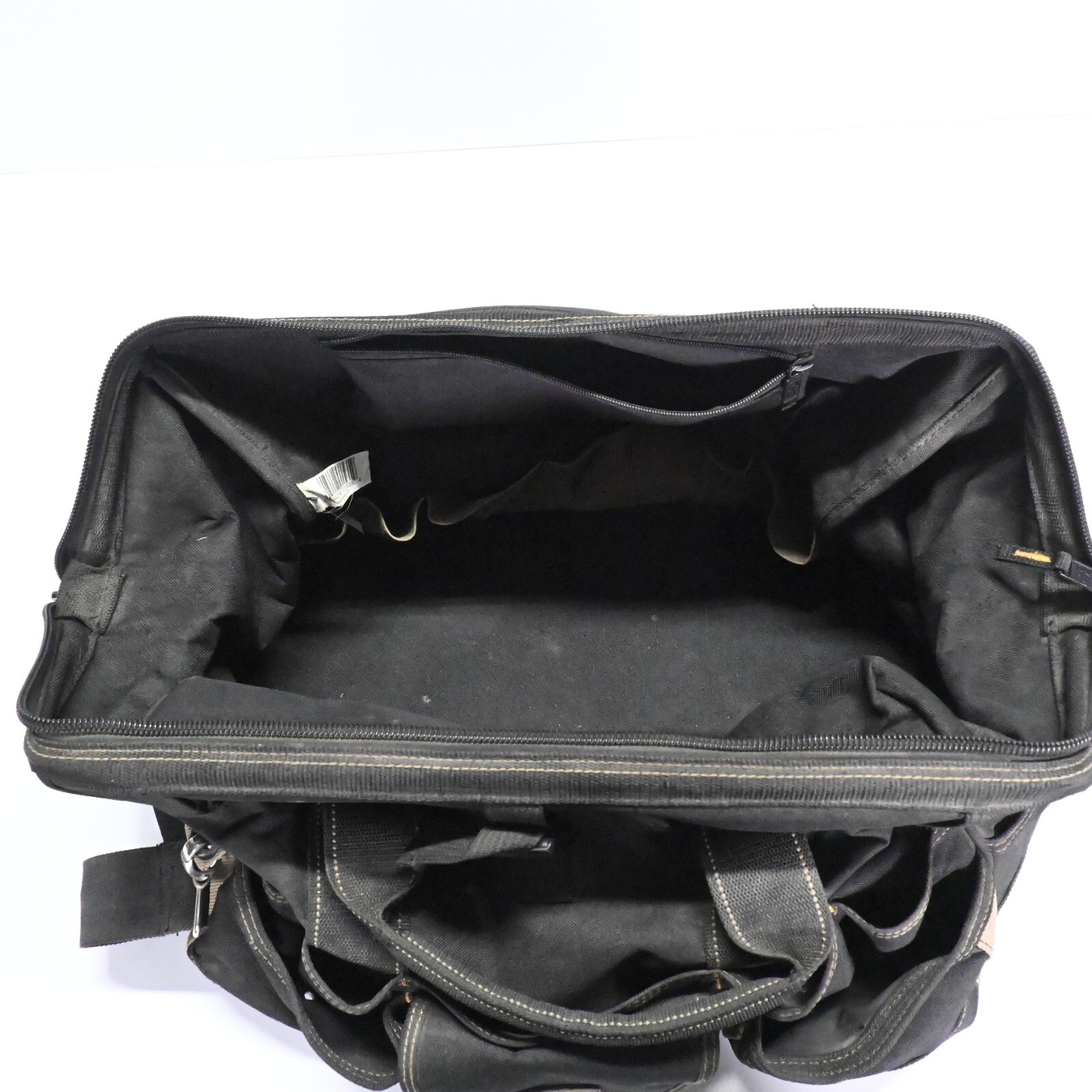 CLC 1535 Tan/Black Polyester 37-Pocket Tote Bag 18 in. with Top Plastic Tray