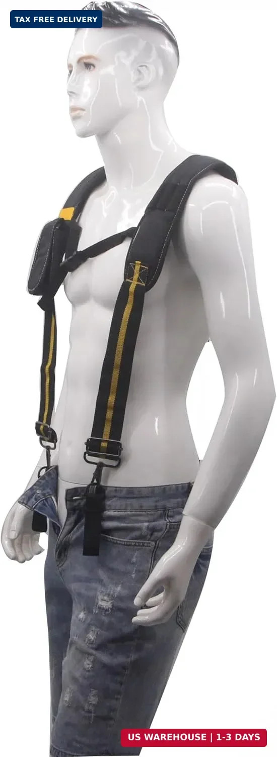 Cedriany Tool Belt Suspenders for Work Belt Suspenders Heavy Duty Padded with At