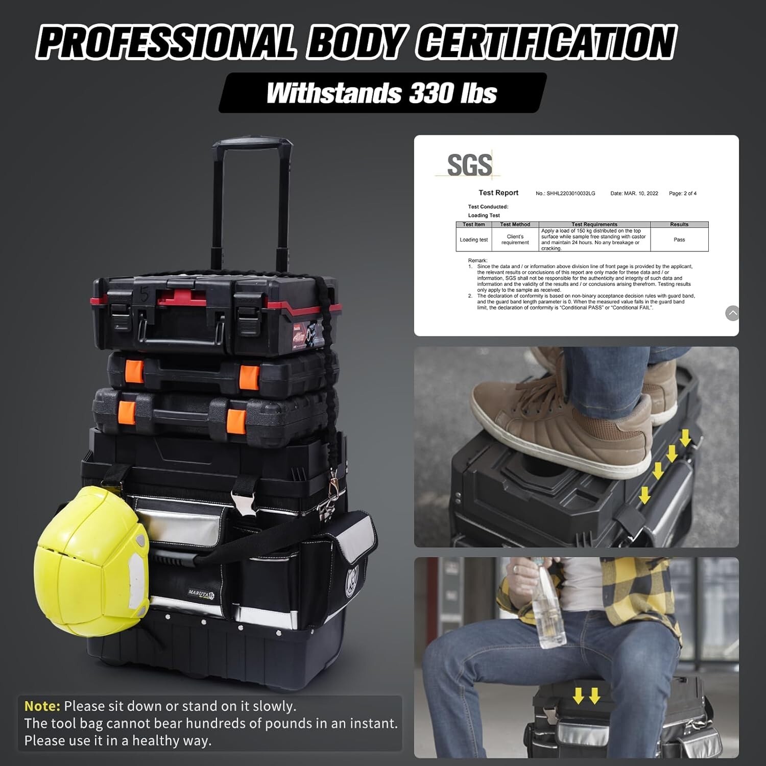 18” Rolling Tool Bag with Wheels, Bags Organizer, Black, Toolbox Tool Organizer