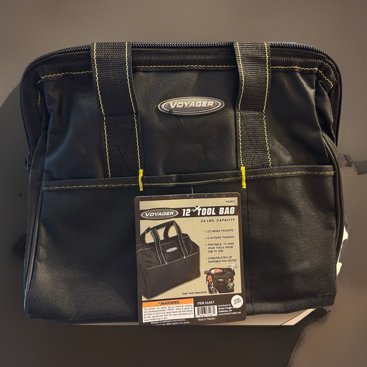 Voyager 12in Tool Bag Total Of 21 pockets 24Lb. Capacity BLACK NWT