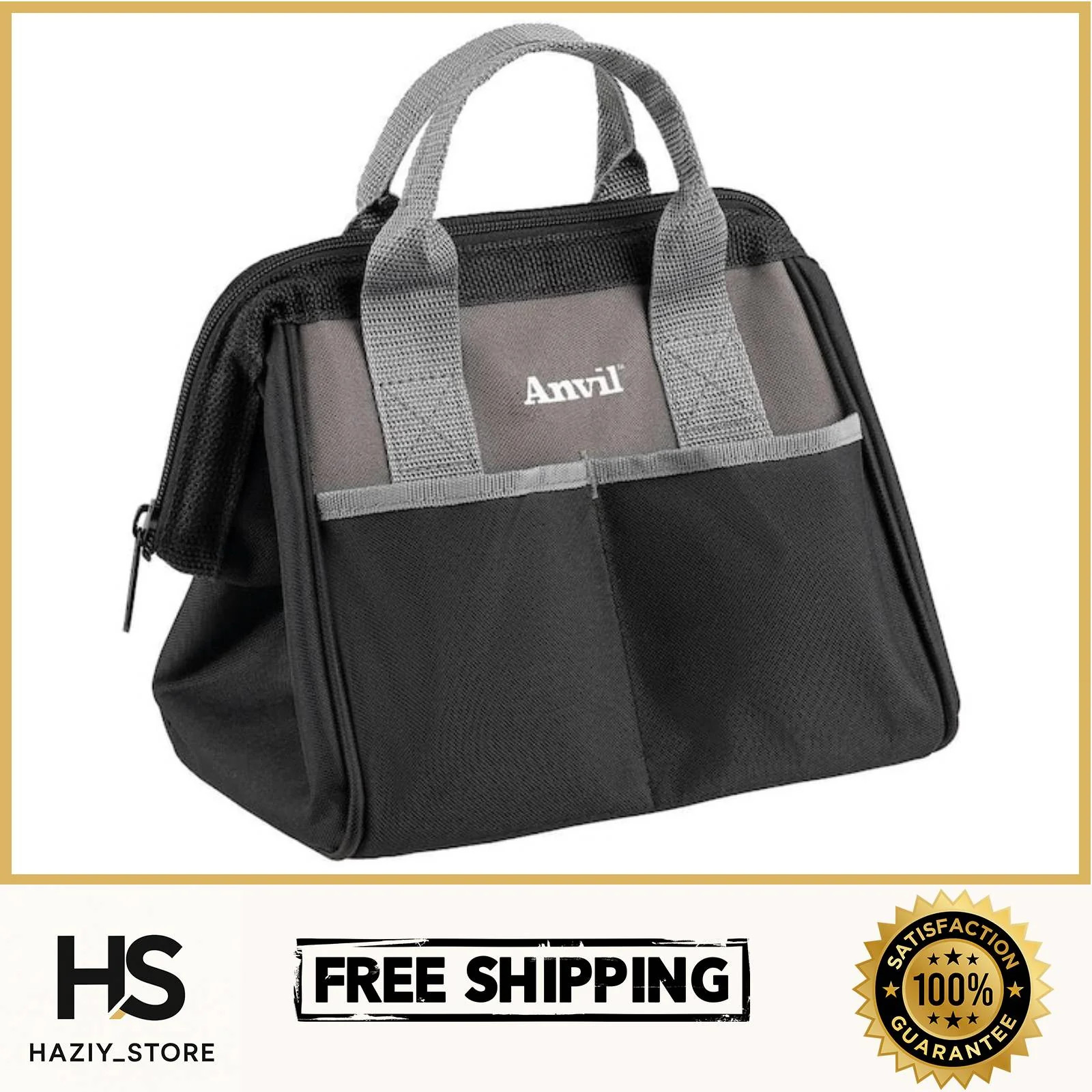 Anvil 10 in Tool Bag 3 Pack Heavy Duty Zipper Storage Tote