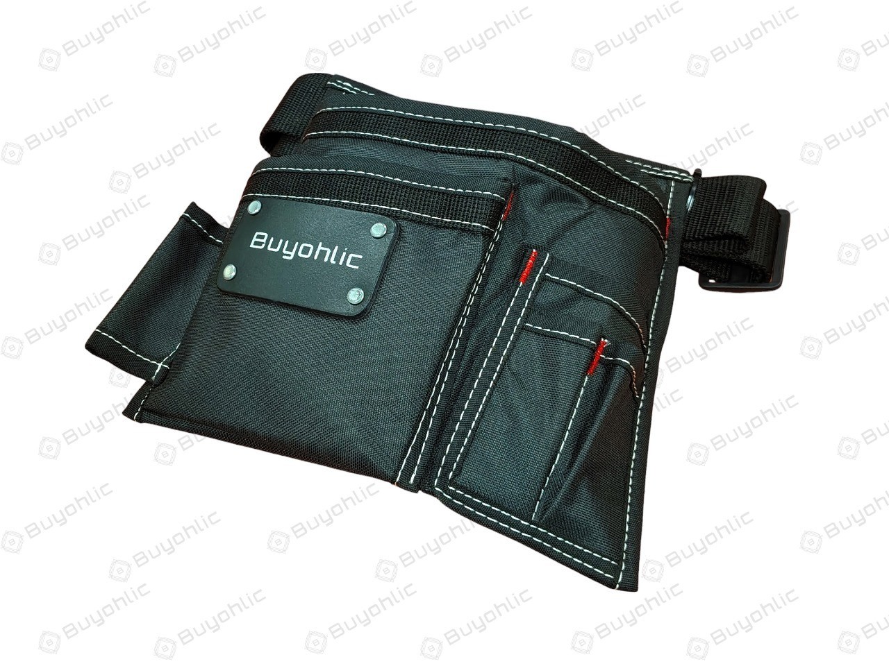 Canvas Tool Pouch Bag – Single Side 5-Pocket Work Apron with Adjustable Belt