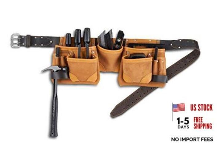 Classic Construction Leather Classic Brown Leather With Metal Hammer Loops