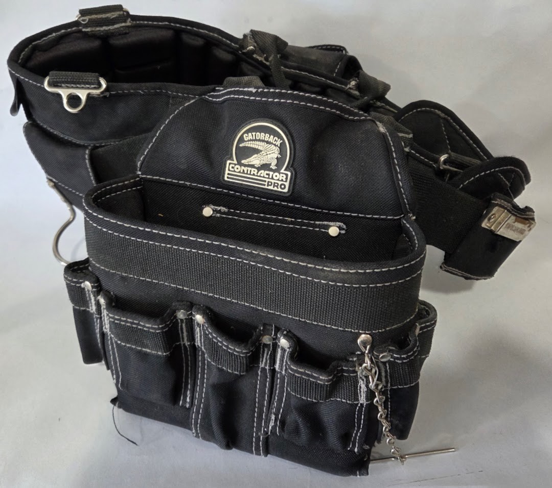 Gatorback Contractor Pro Black Tool Utility Belt Pouch Multiple Pockets Adult