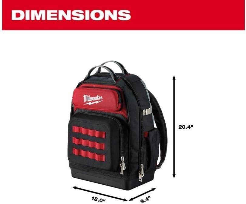 Milwaukee 48-22-8201 Ultimate Jobsite Backpack, Black/Red