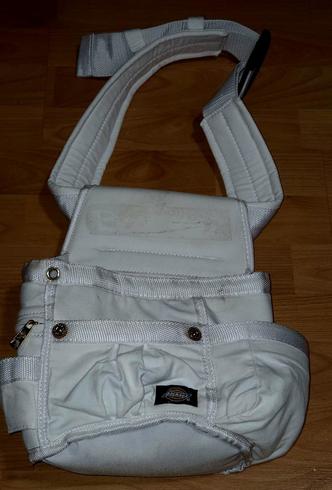 Dickies White Canvas Tool Belt Pouch Adjustable Strap Quick Release Buckle