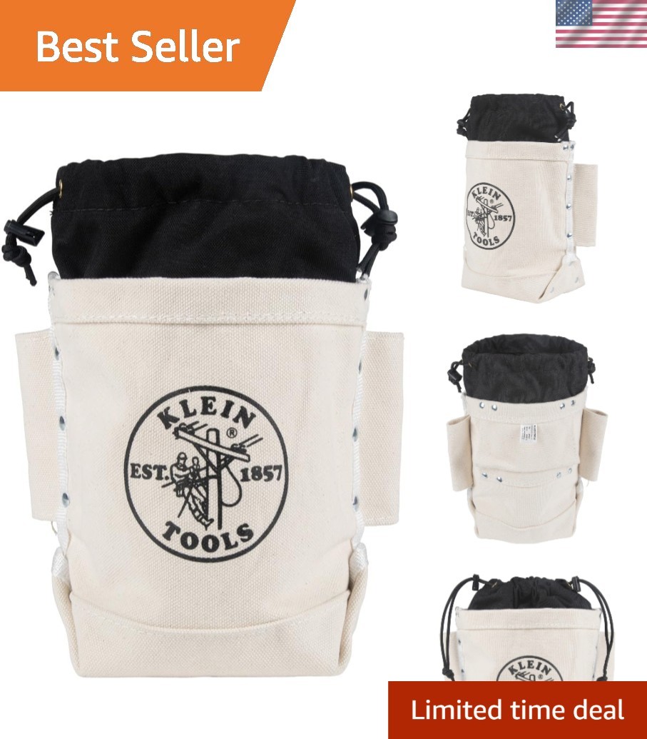 Klein 5416TCP Tool Bag – 3 Pockets, Extra Tall, Drawstring Closure in Canvas