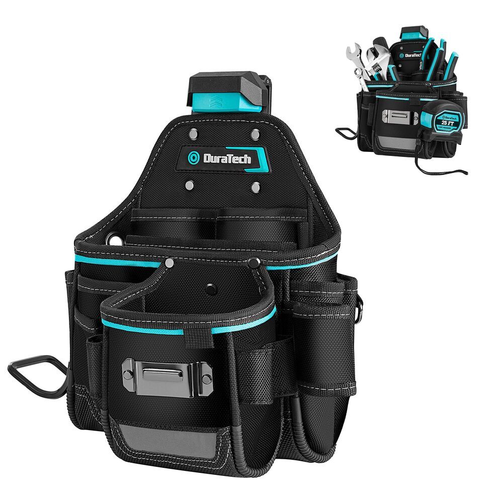 DuraTech Electrician Tool Pouch Expandable Belt Clip Pocket Quick Release Buckle