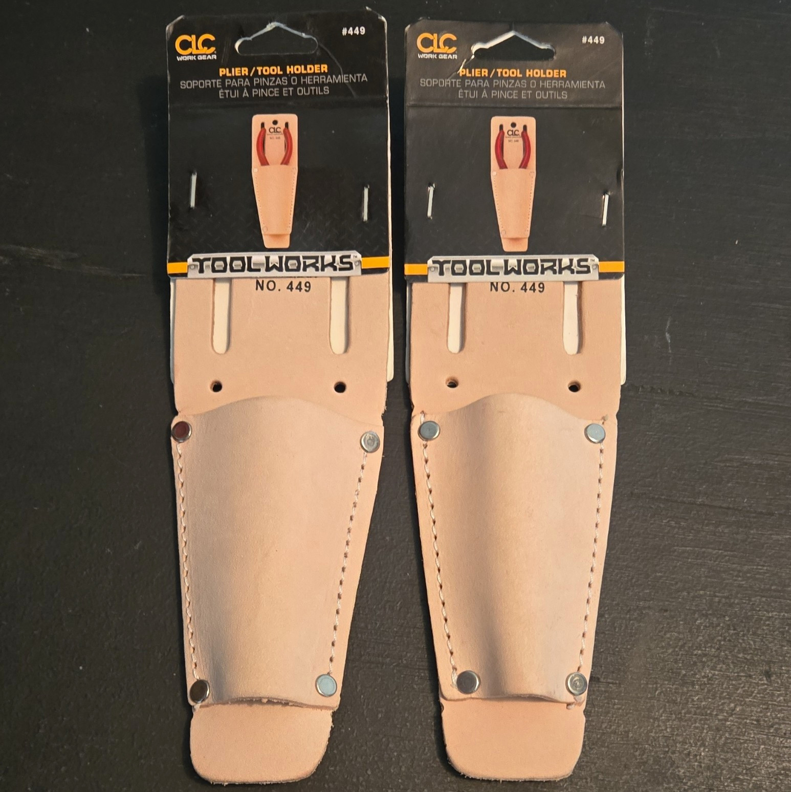 CLC ToolWorks No. 449 Tan Leather Plier/Tool Holder Fits 2″ Belt (2 Pack)