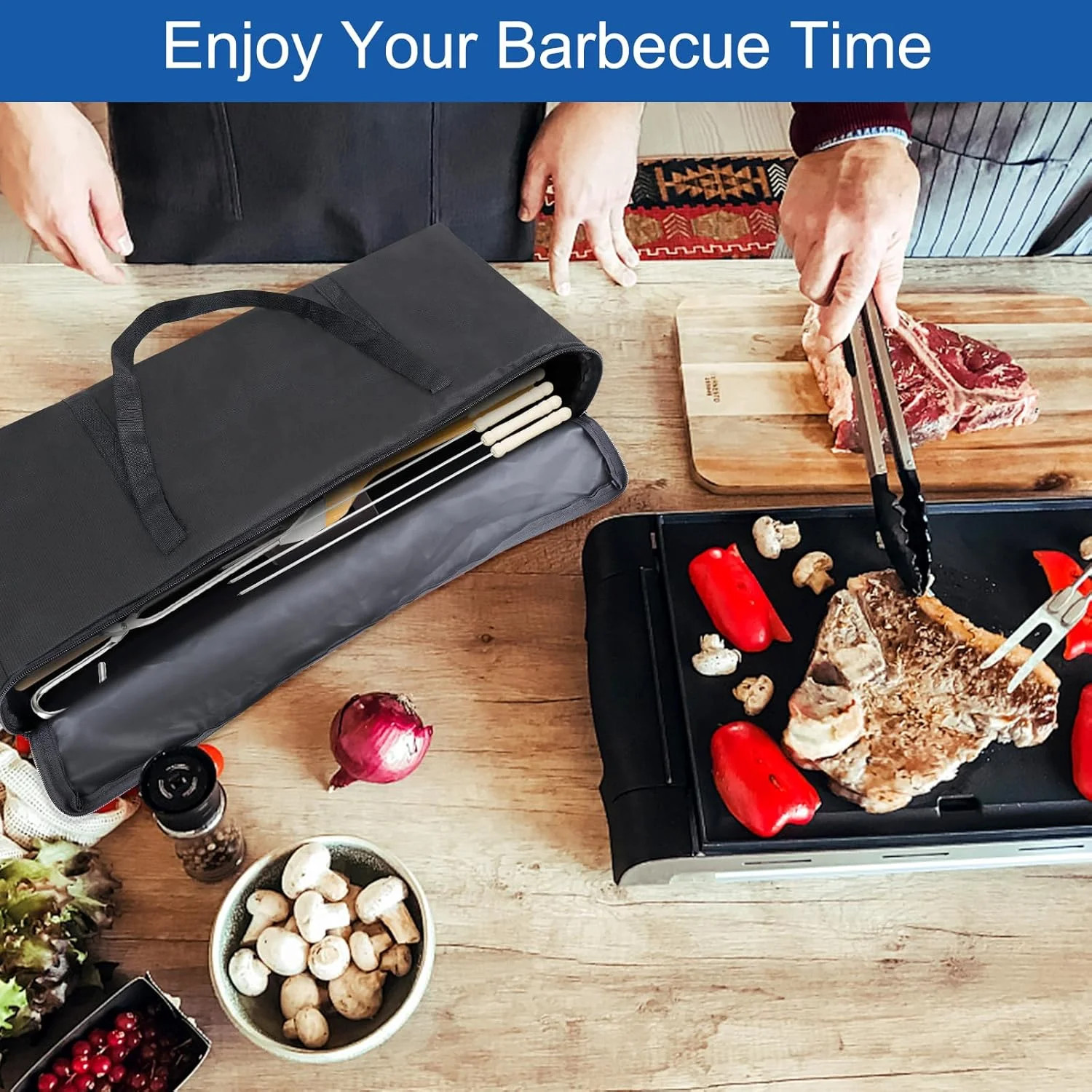 BBQ Tool Storage Bag, Heavy Duty Tools Bag, 600D Oxford Cloth, Outdoor Grill Acc