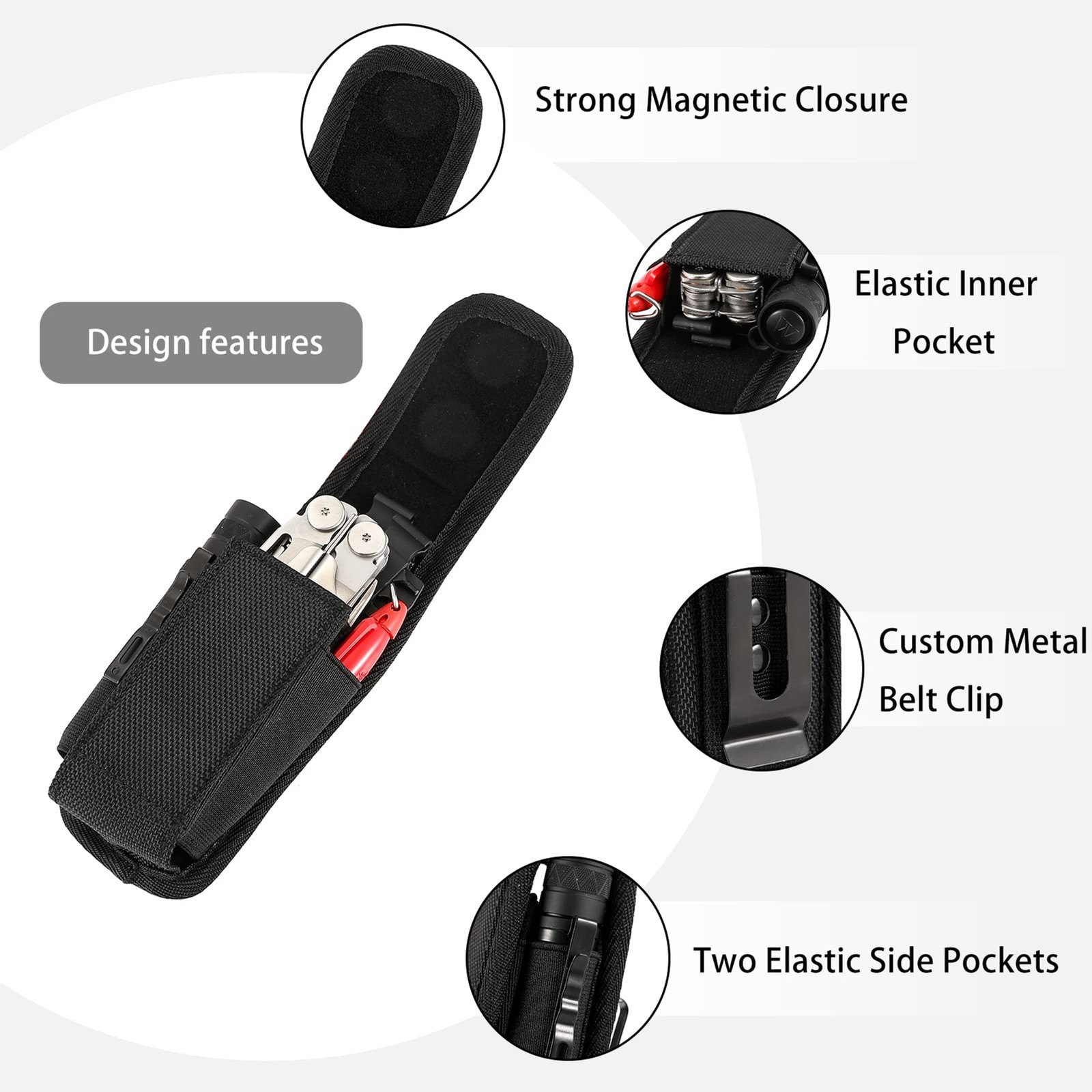 Multitool Sheath, Multitool Pouch, EDC Belt Organizer for Pen/Flashlight/Folding