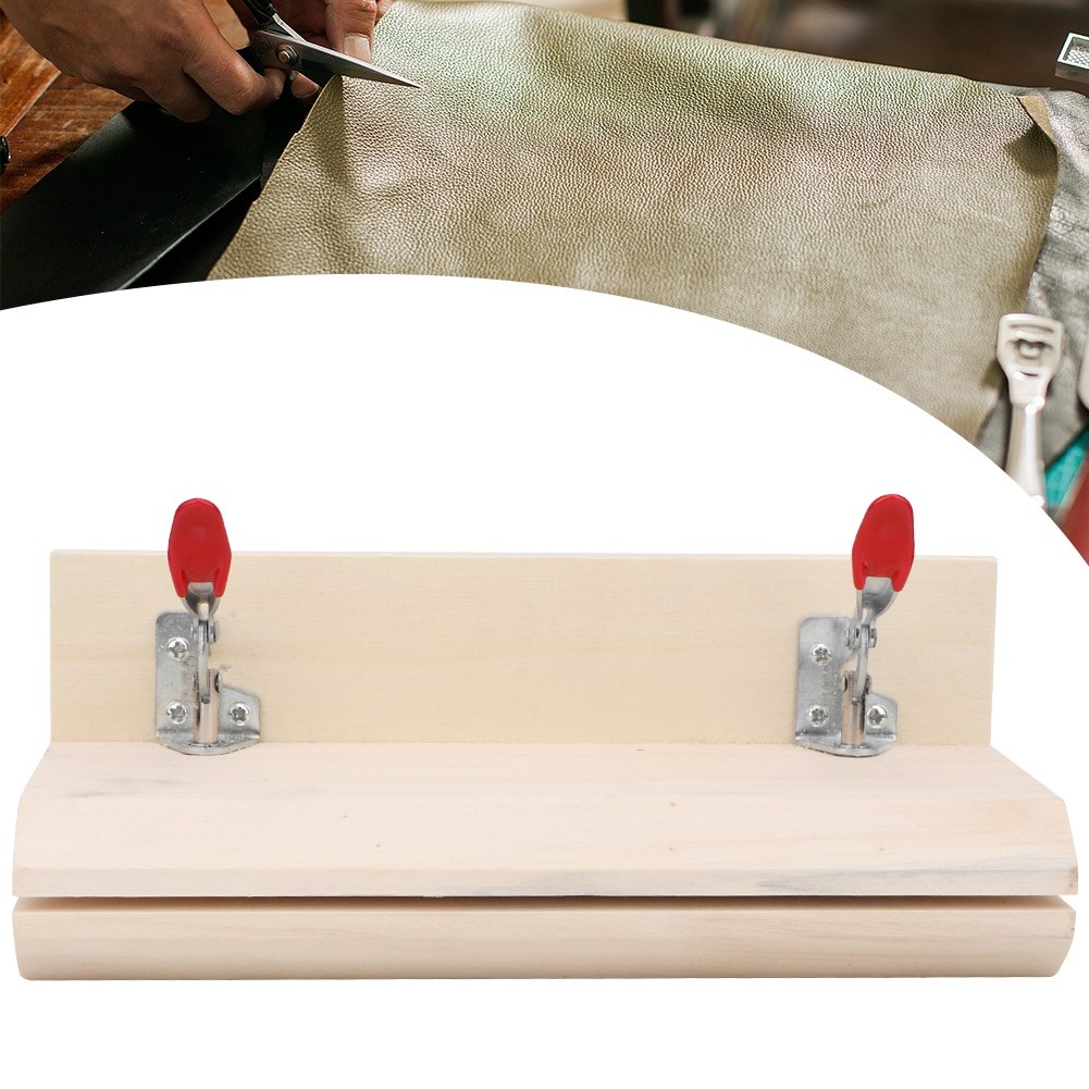 〆 HandStitched Sewing Horizontal Leathercraft Wooden Table Clamp Stitching
