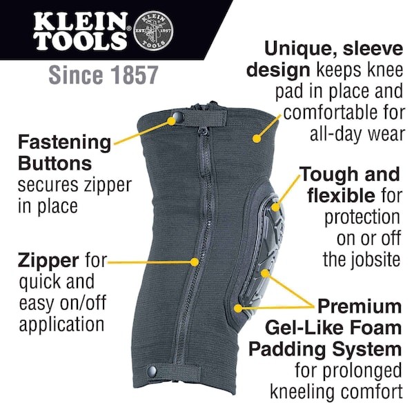 Klein Tools 60850 Tough-Flex Knee Pad Sleeve Xl/Xxl, 2-Pair