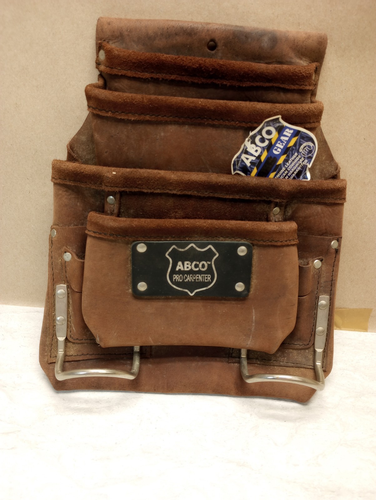 ABCO Oil Tanned Leather Tool Carpenters Pouch Belt bag 8 Pocket