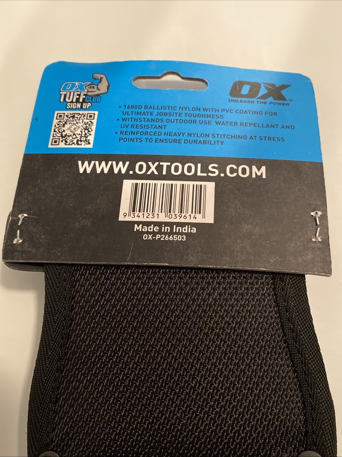 OX Tools Nylon Blue black 1 X Hammer Holder with Tool or Utility Knife Holder