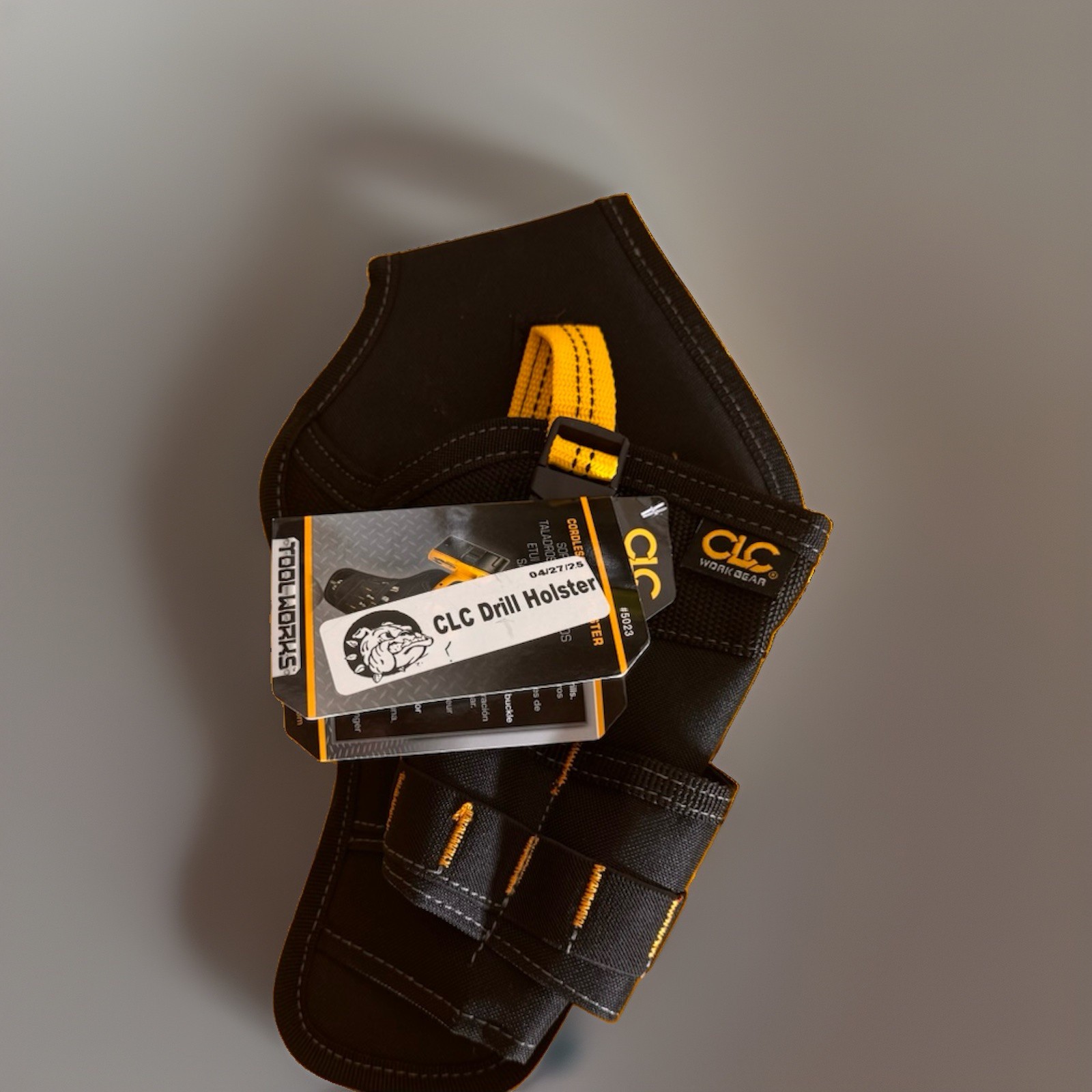 CLC 11033 Fabric Tool Holster, Black/Yellow, Adjustable, Quick Release Buckle
