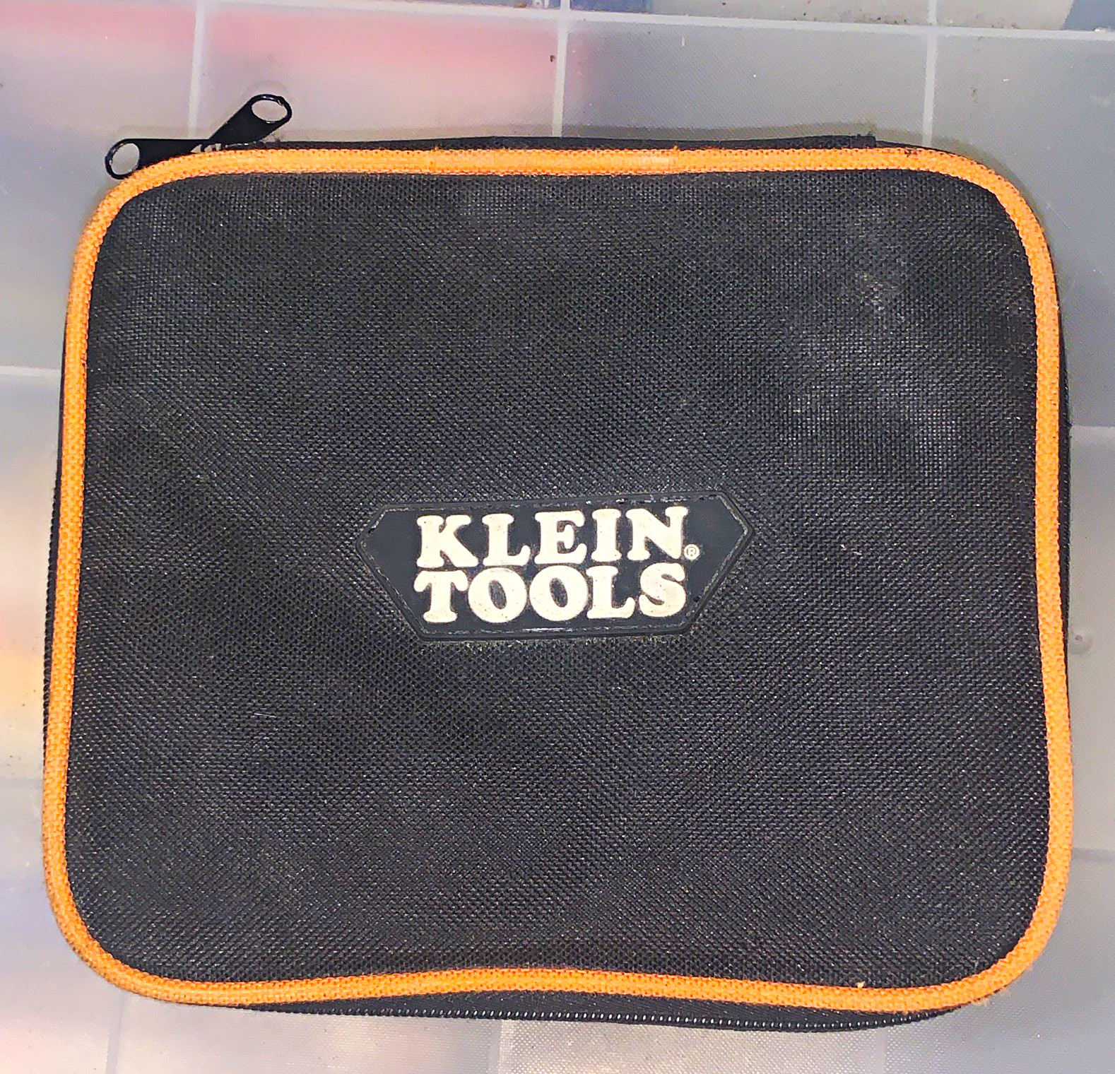 Klein Tools Tool Pouch Black/Orange Fabric Zipper Closure Soft Carry Case