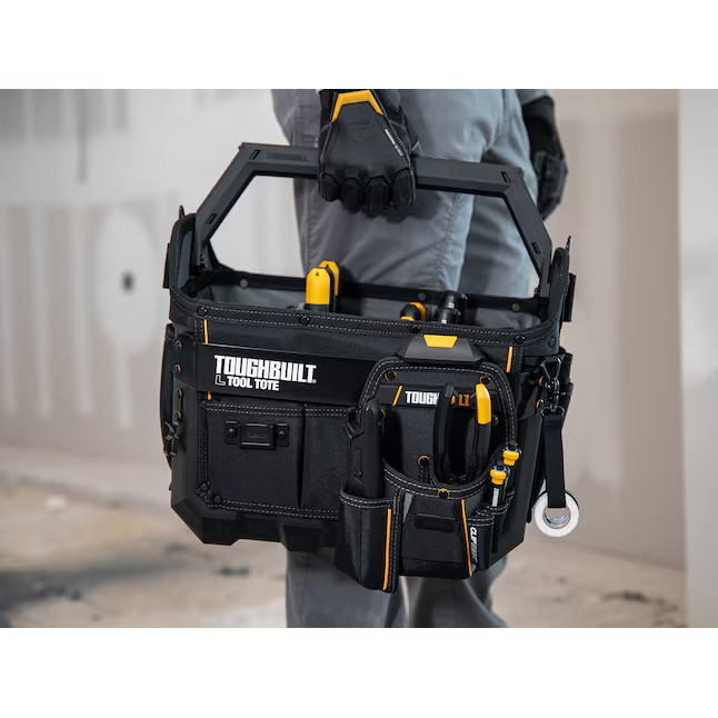 TOUGHBUILT Large Black Polyester 16-in W x 11.02-in D x 13.78-in L Tool tote