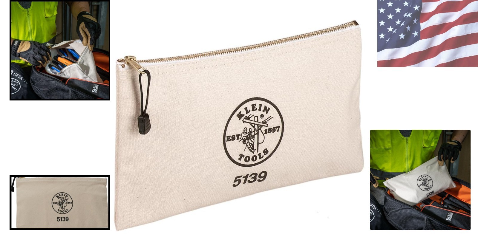 Versatile 12.5×7 Inch Canvas Zipper Bag with Shoulder Strap – Tool Organizer