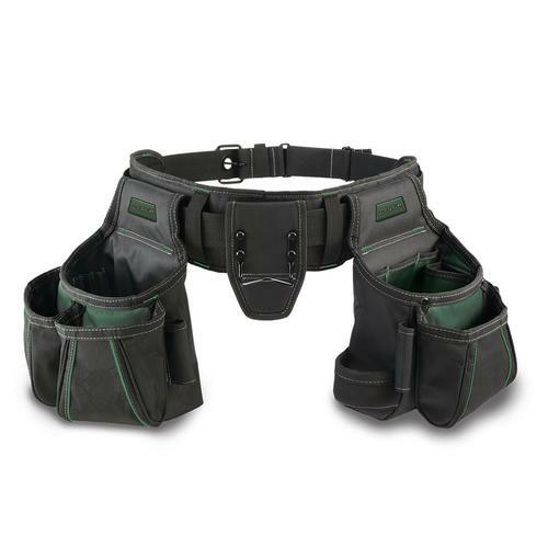 10 Pocket Contractor Carpenters Tool Bag Belt Pouch Storage 2 Hammer Holder