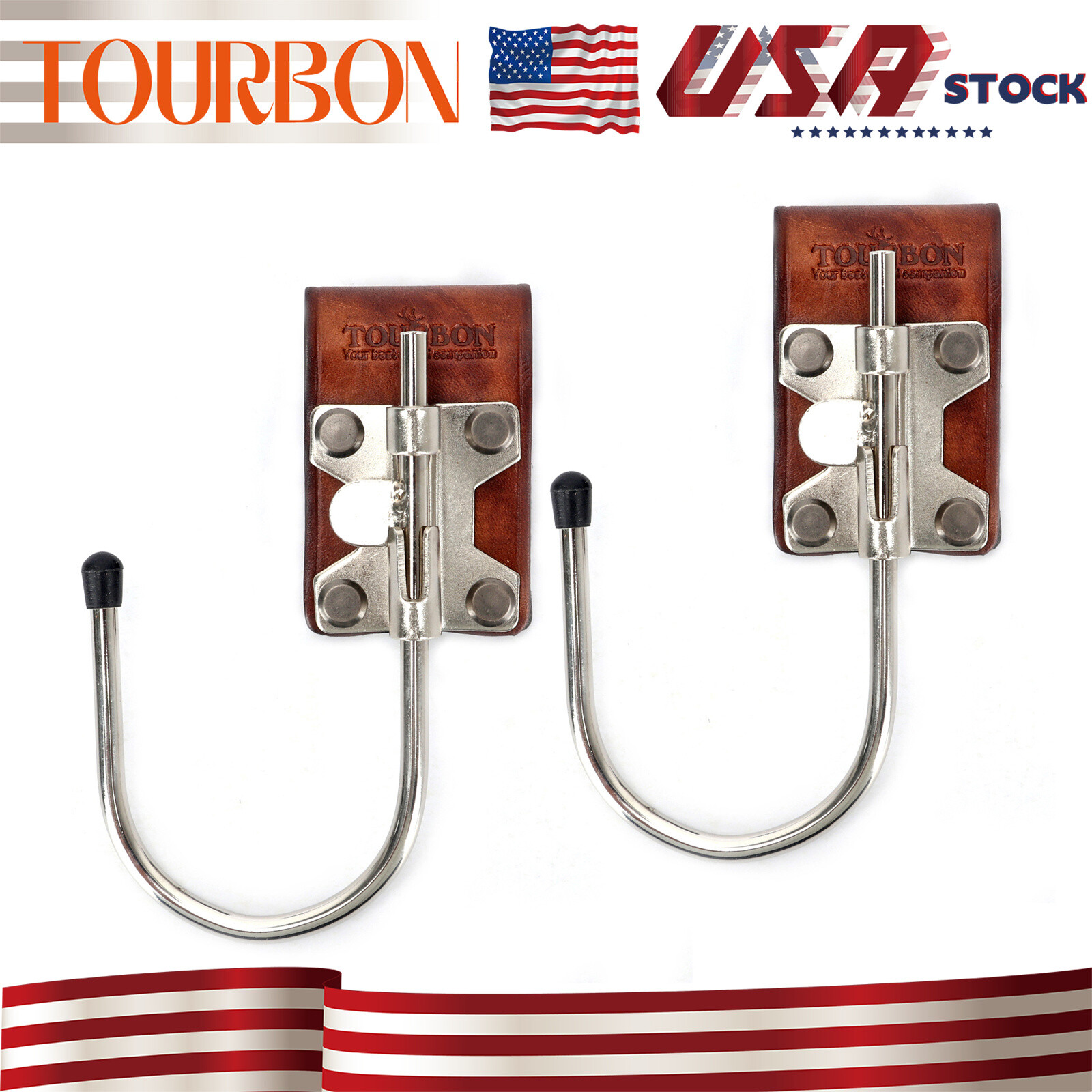 2 Packs Leather Metal Tool Hook Hanger Drill Carry Belt Workshop Holster-TOURBON