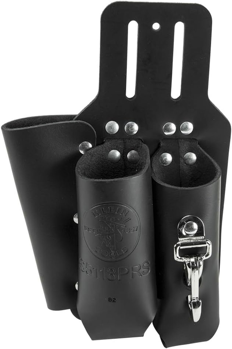 S5118PRS Leather Tool Holder with 3 Pockets for Pliers, Folding Rule, Screwdrive
