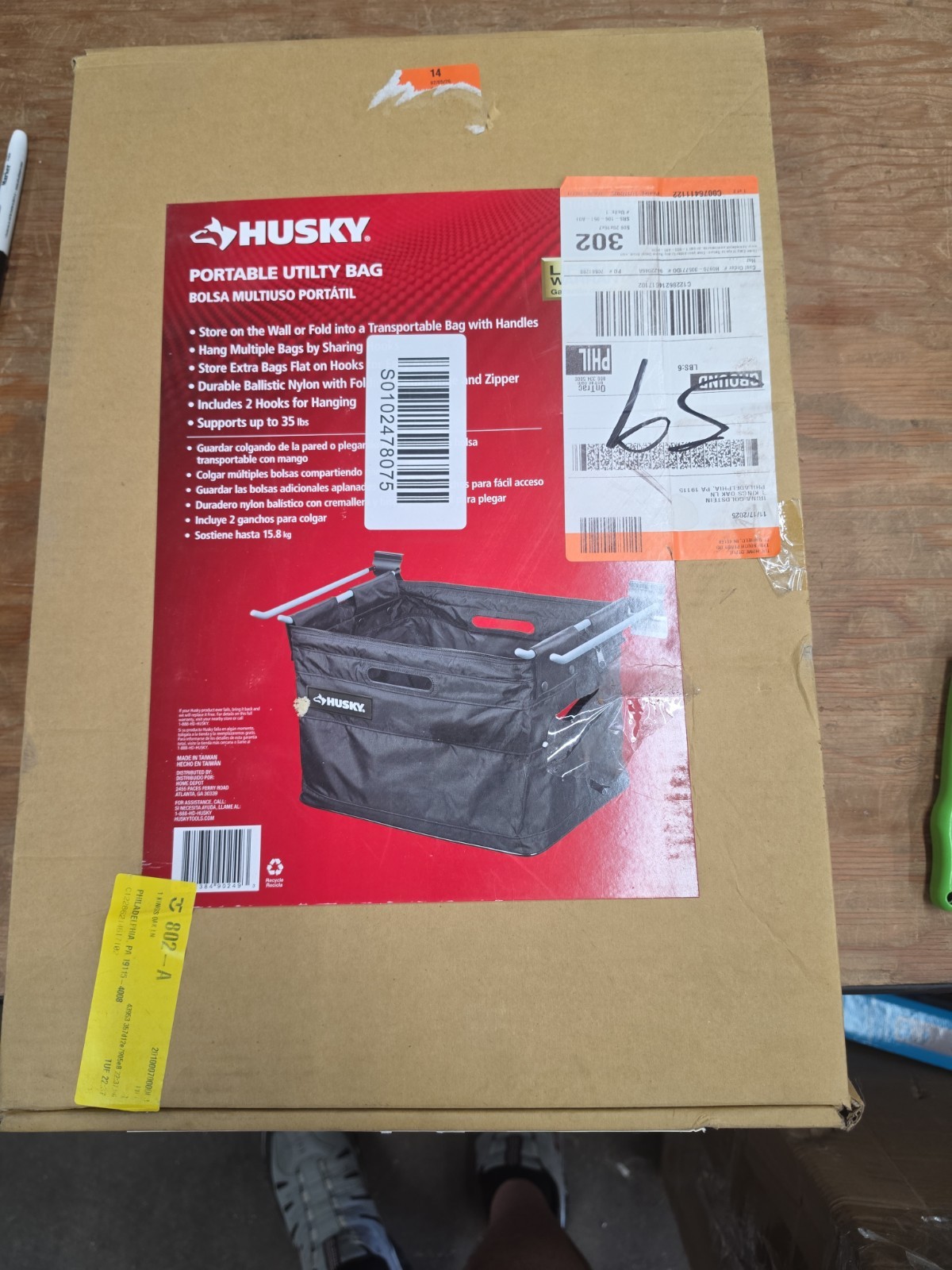 Husky 12 in. Utility Bag for Garage Slat Wall and Track Systems