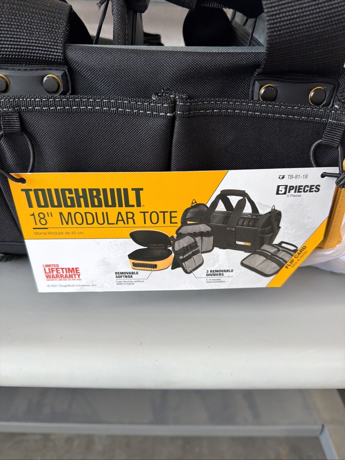 ToughBuilt TOU-81-18 18″ Modular Tote, Black/Yellow