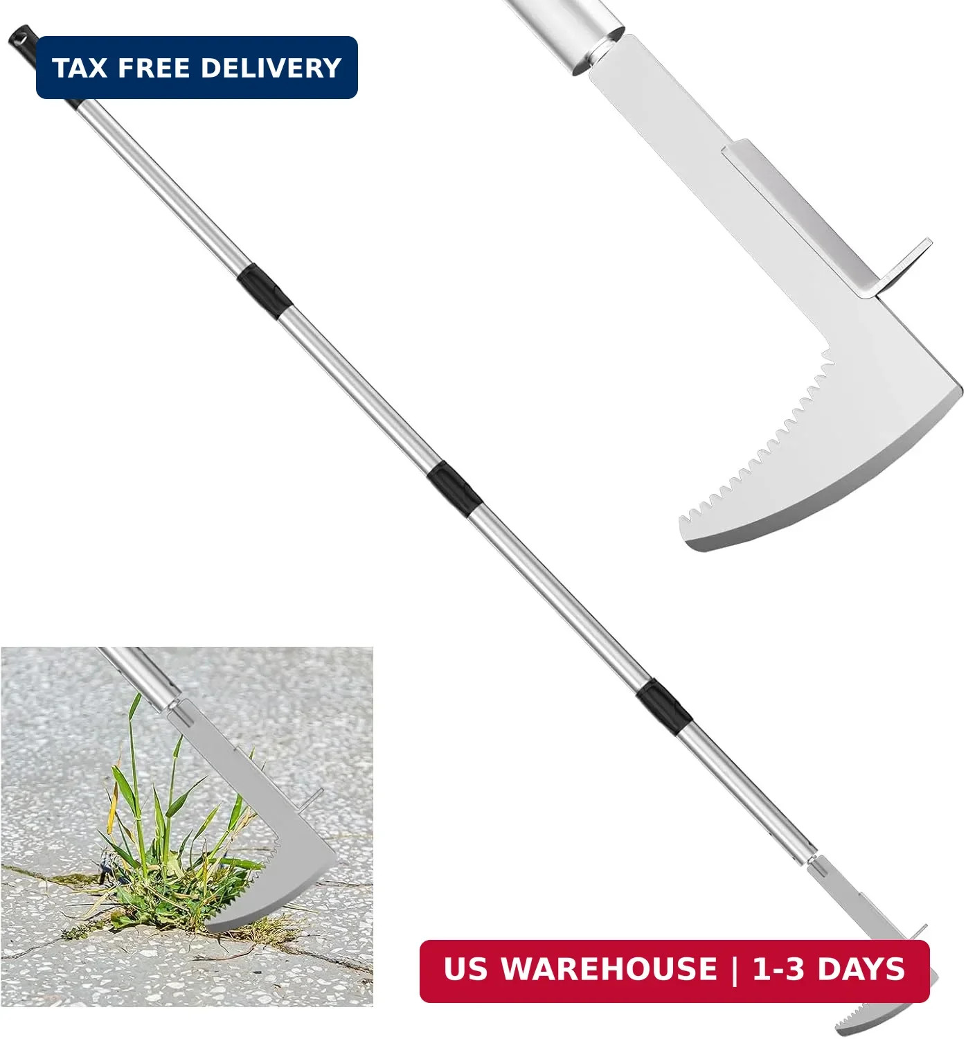 Crack Weeder Crevice Weeding Tool with 22” to 64” Adjustable Long Handle | Sta