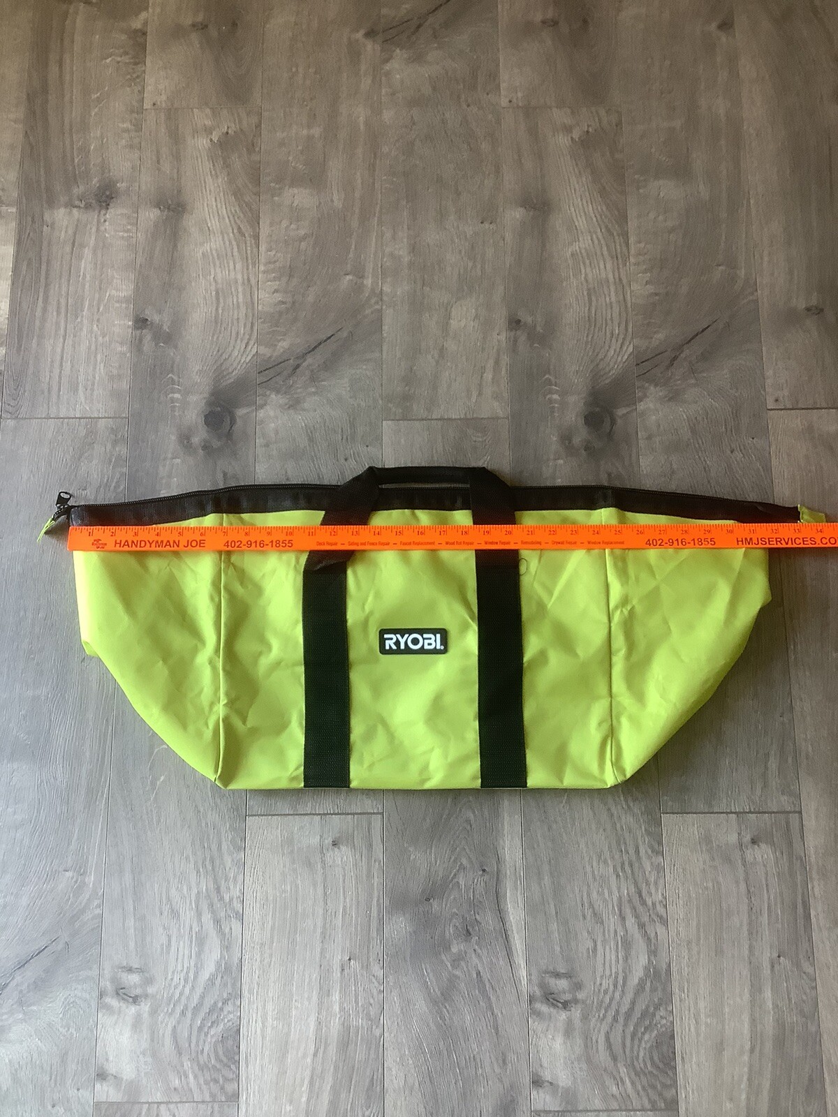 Ryobi 18X12X14 Contractors Heavy Duty Canvas Tool Bag Wide Mouth New (C1)
