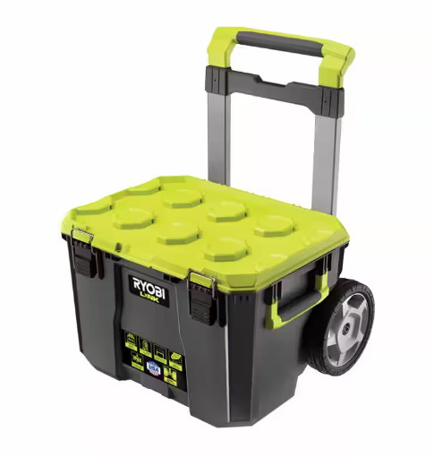 Ryobi Rolling Tool Box Modular Medium And Standard Telescoping Handle 9″ Wheels