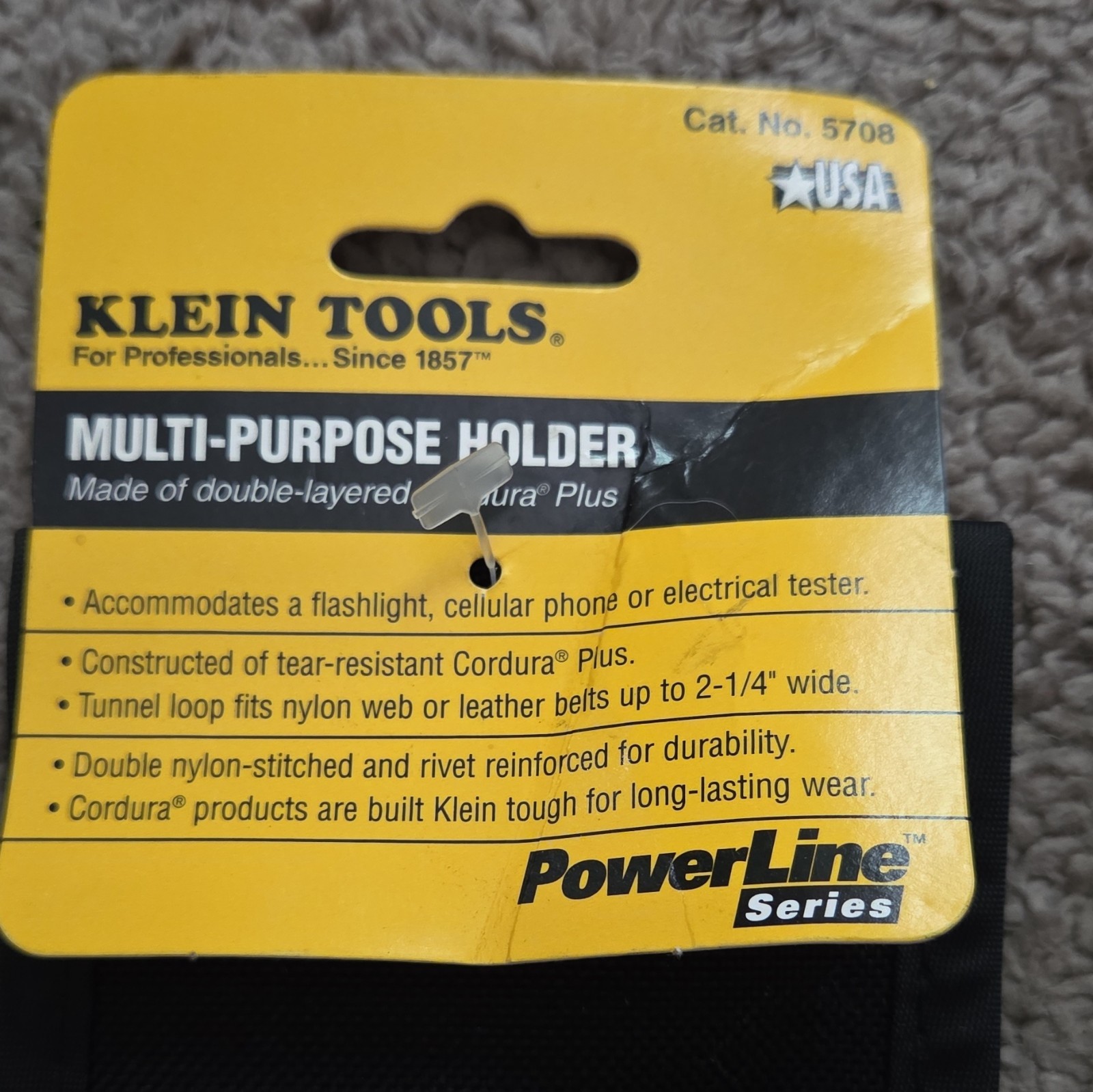 Klein Tools PowerLine Cordura Multi-Purpose Holder Belt Loop Black 5708