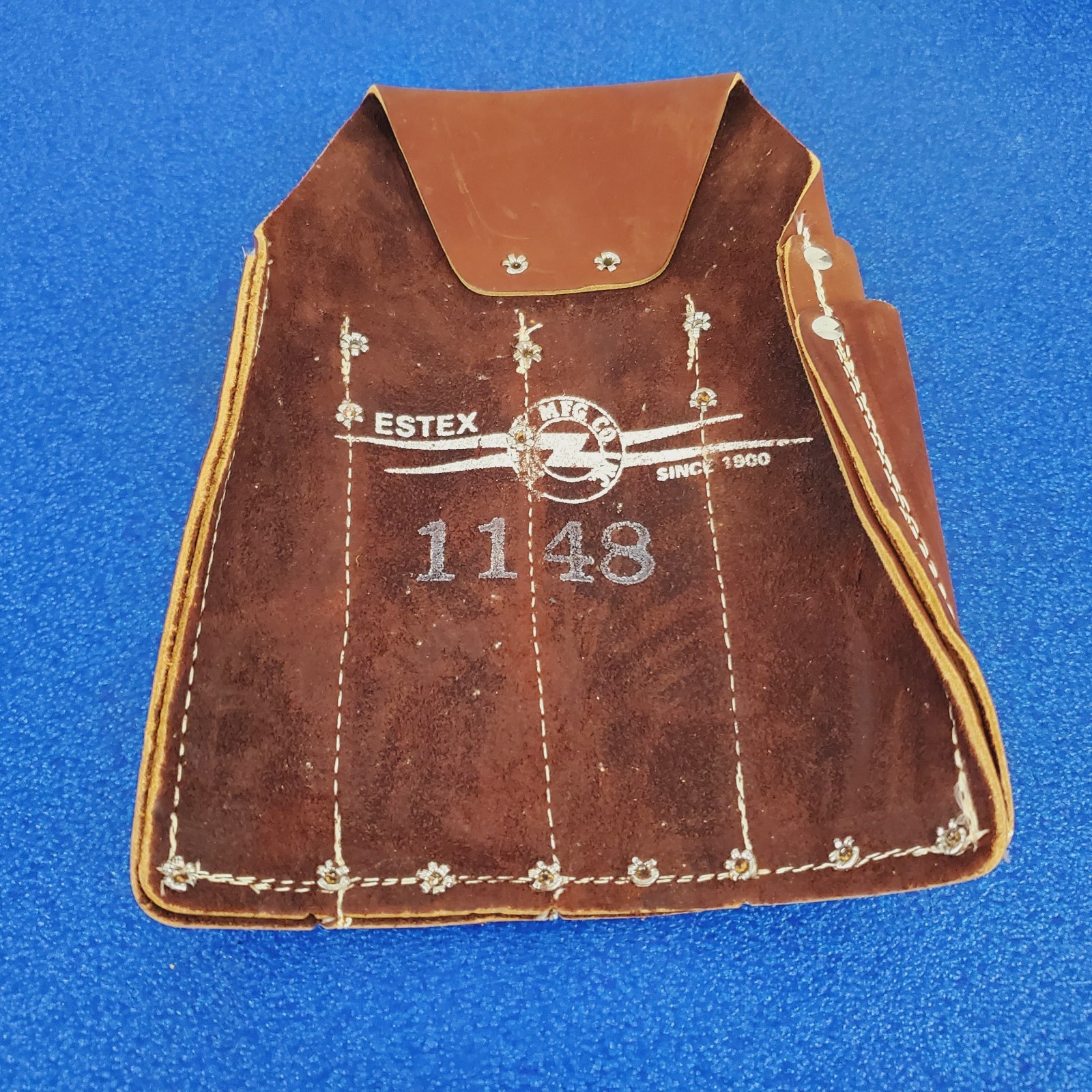 NOS Estex 1148 Leather Tool Pouch 7 Pckt Military Linesman 5140-00-408-1456 USA