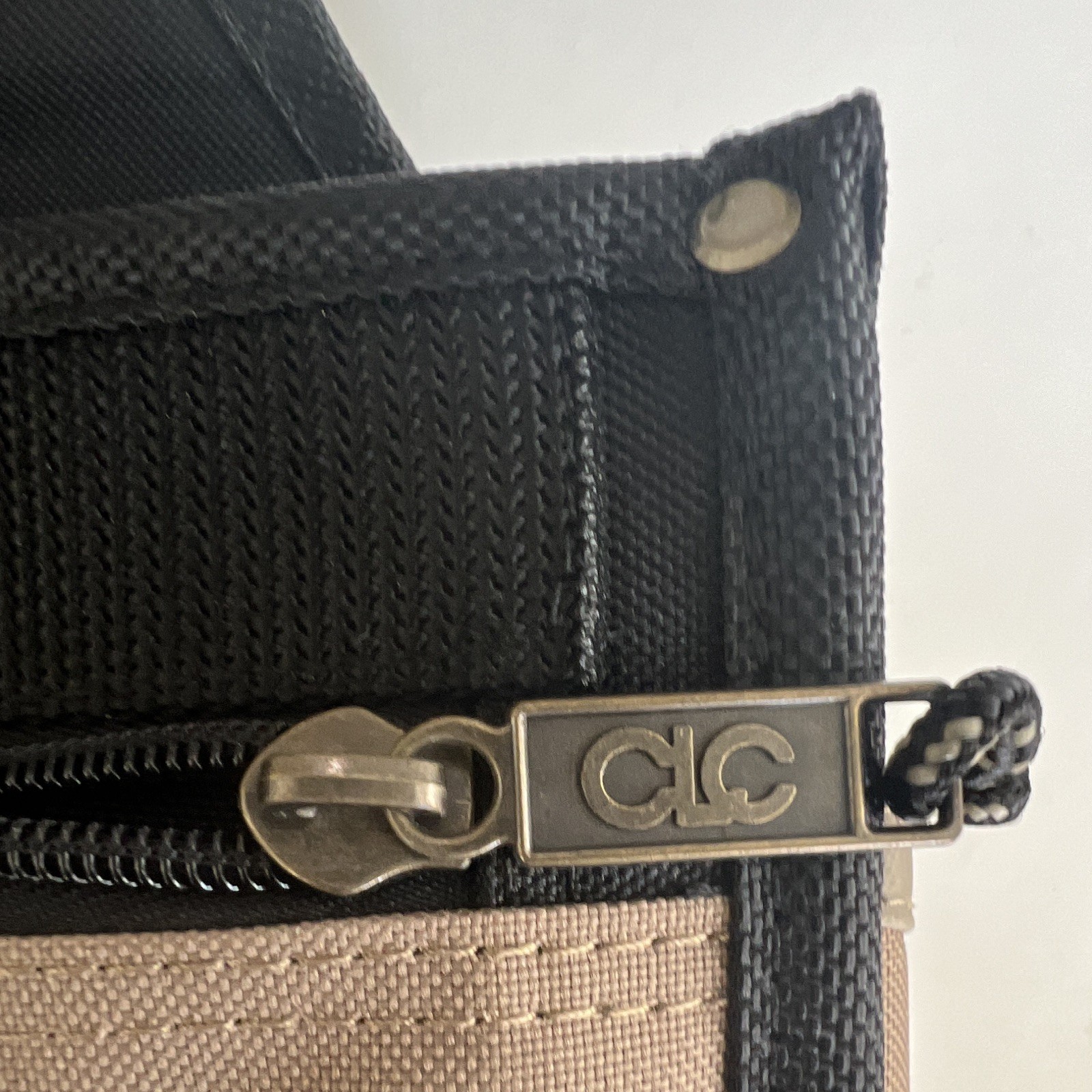 CLC Black/Tan Ballistic Nylon Tool Bag Tote with Pockets & Shoulder Strap