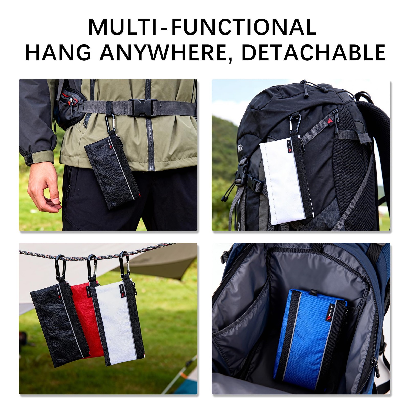 4 Pack Small Tool Pouches Waterproof Heavy Duty Zipper Tool Bags