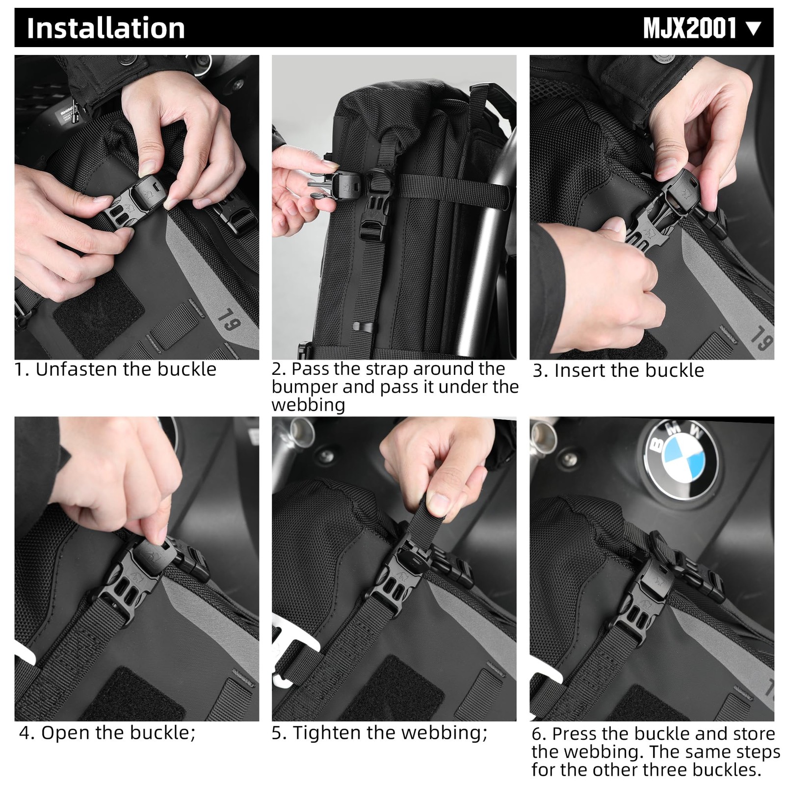 Waterproof Motorcycle Saddle Bag 6L with MOLLE System for Bikes