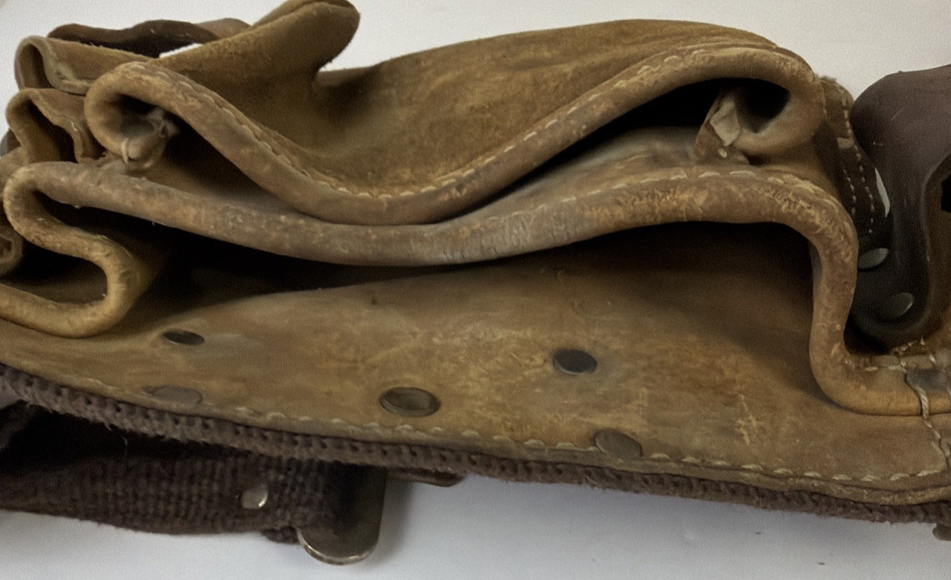 Nicholas Heavy Split Cowhide Tool Belt USA Made Sturdy Vintage Carpenters Belt