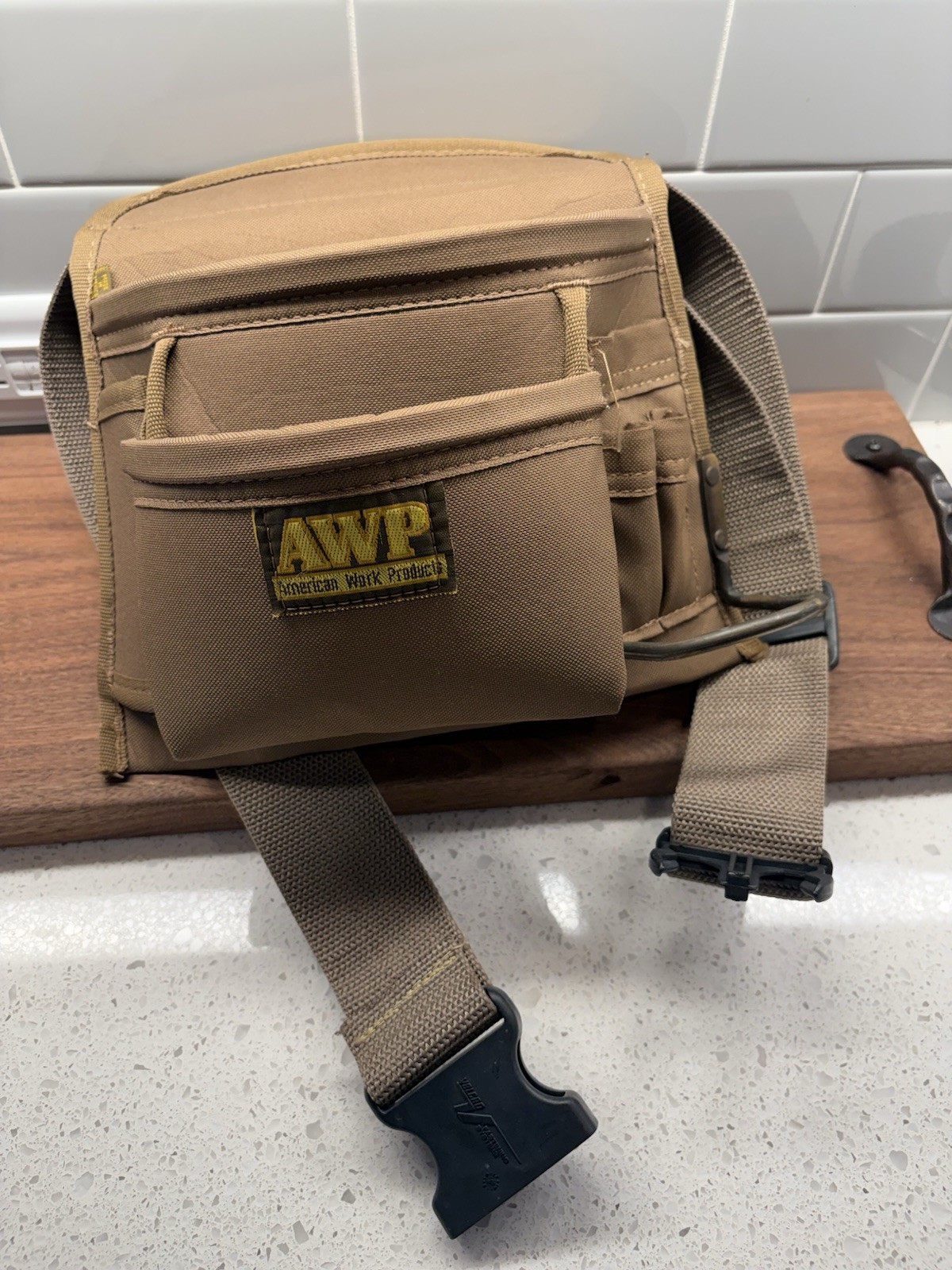 Tool Belt AWP American Work Products Classic Brown Canvas Construction Hammer