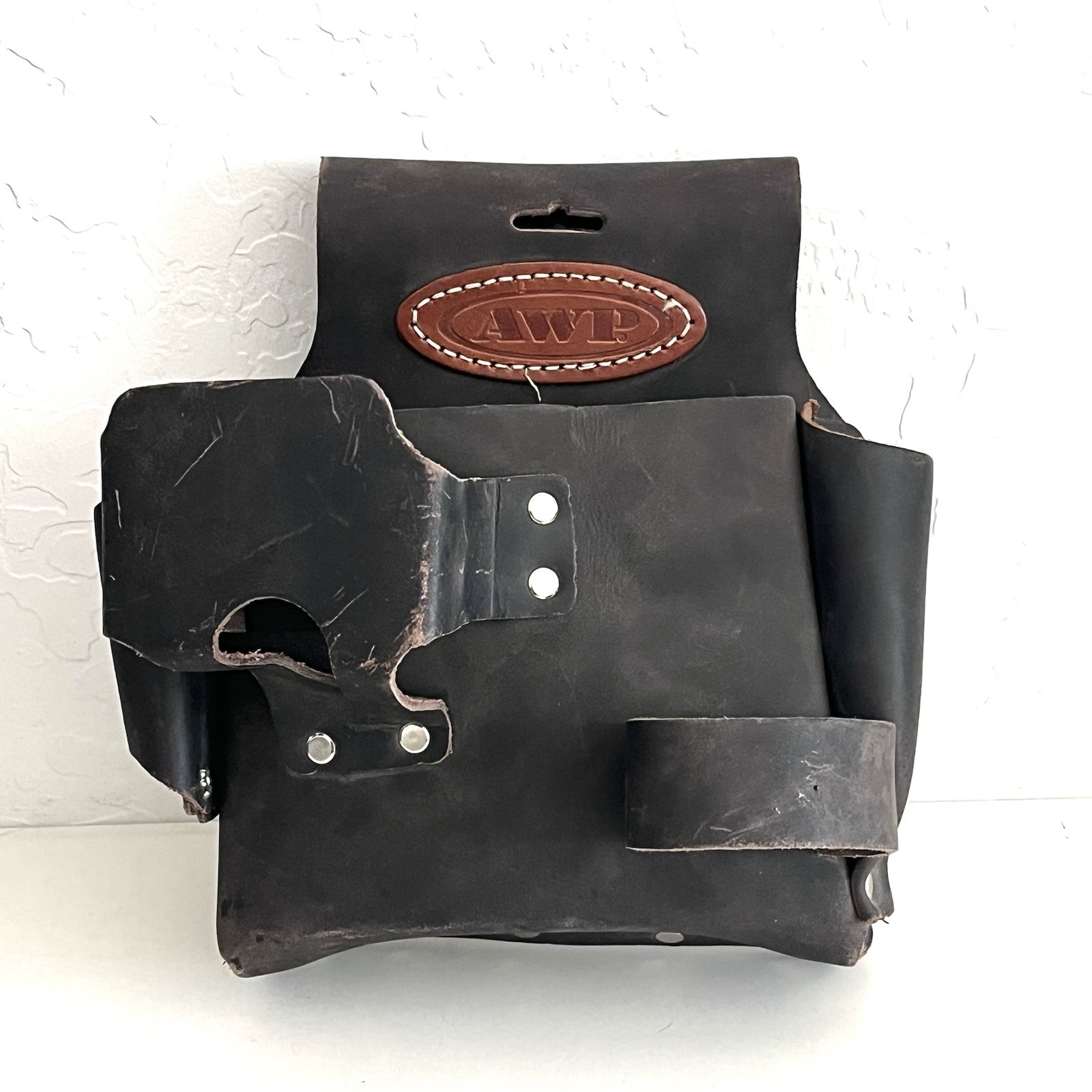 AWP Oil Tan Leather Utility Tool Belt Pouch Holster 01-001-01 Made in Mexico