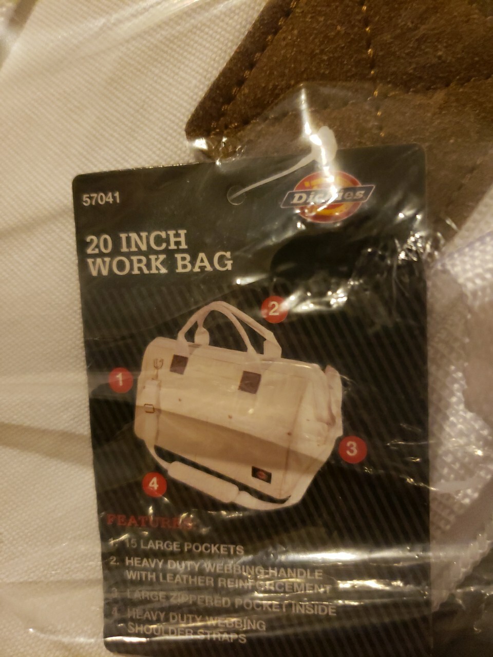 DICKIES BAG 20″ INCH WHITE P/N: 57041 NEW NIB WORK BAG