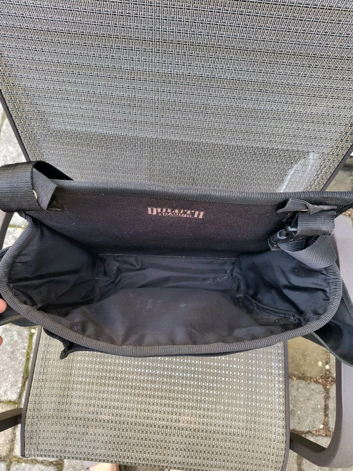 Duluth Trading Tool Bag Black Multiple Pockets Adjustable Strap Zippered