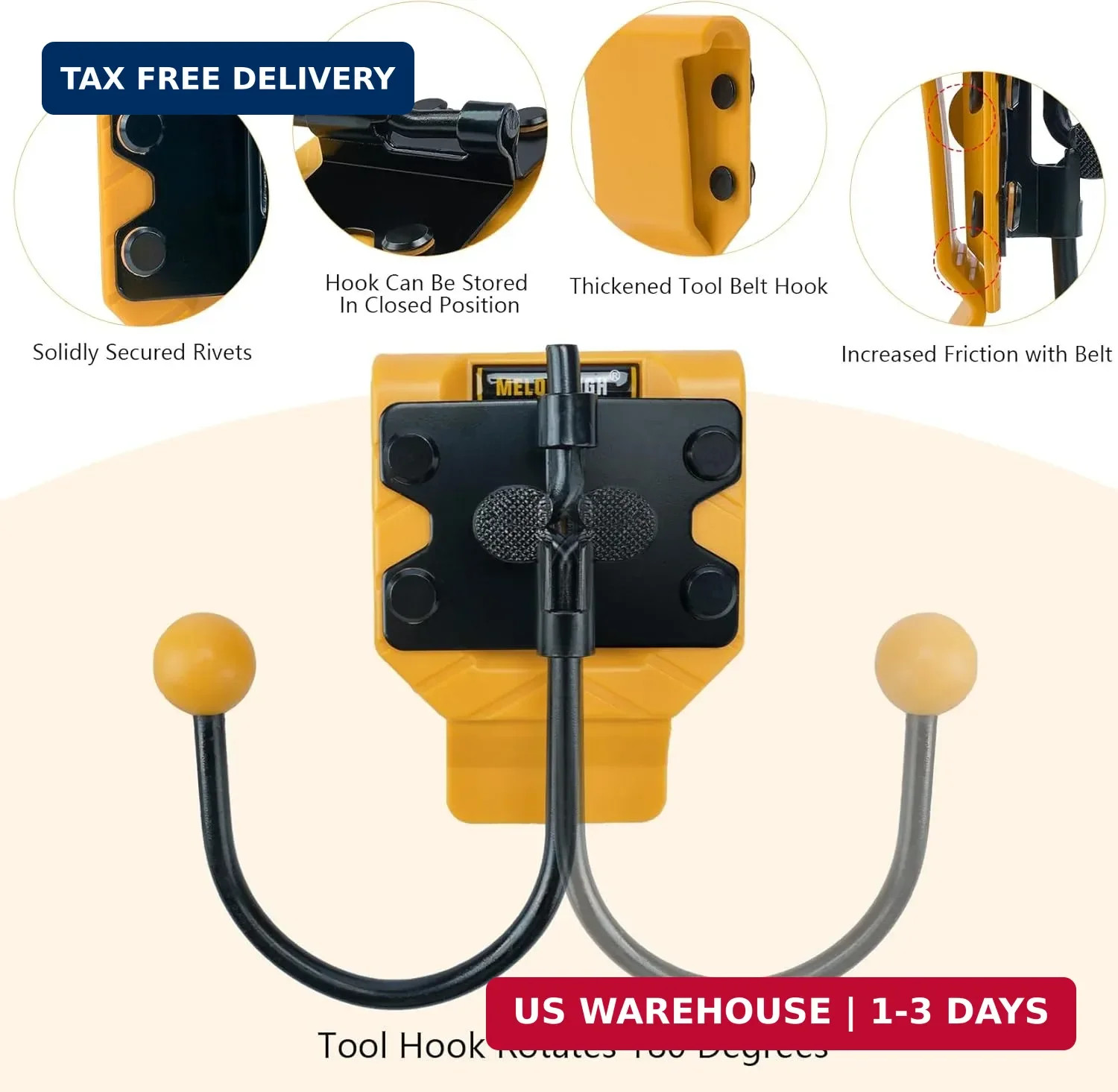 MELOTOUGH Tool Belt Hook,Tool Holster,Drill Belt Holder,Cordless Drill Holster S