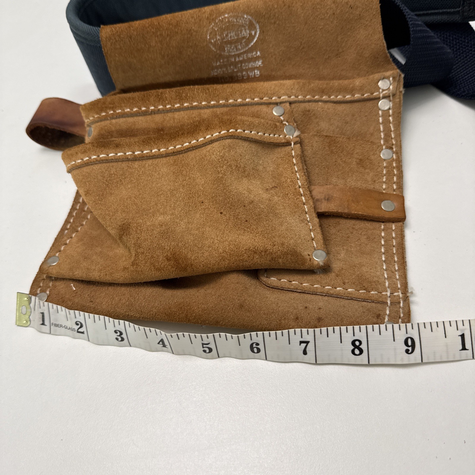 Nicholas Heavy Split Cowhide Suede Tool Pouch Nail Apron Carpenter Work Belt Bag