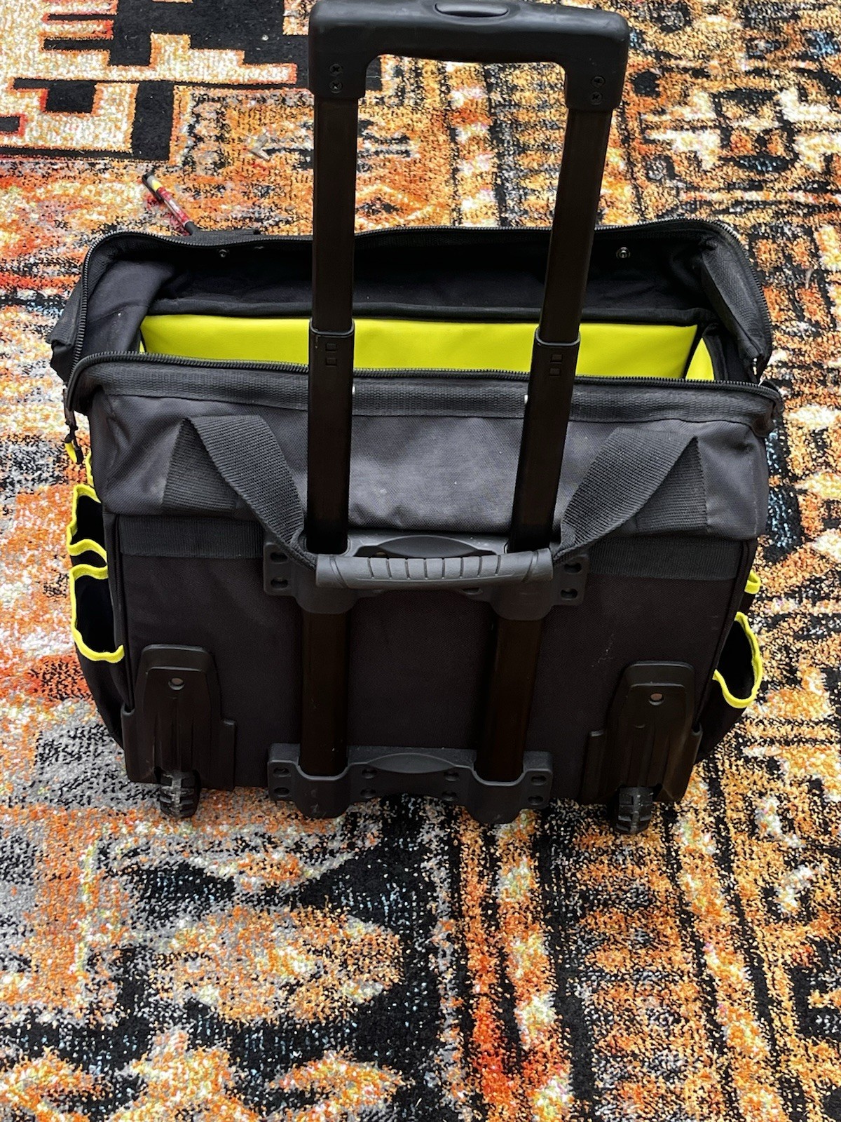 AWP Rolling 18 Inch Tool Bag with Telescoping Handle – 14 Pockets –