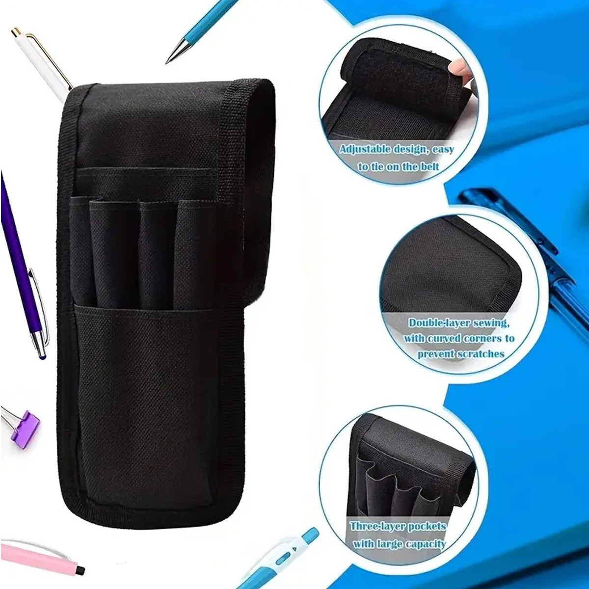 2x Tool Belt Pouch Small Lightweight Compact Tool Holder Nylon Organizer Pocket